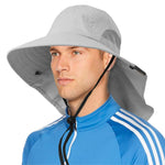 PALAY® Sombrero de ala ancha para el sol con solapa para el cuello, protección solar UPF50+, para senderismo, safari y pesca, para hombres y mujeres