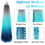 PALAY® Ponytail Extension With Hair Tie 26in Colour Hair Extensions for Women Girls Braiding Rainbow Ombre Pony Tail Hair Extensions for Kids Braids Festival Rave Crazy Hair Day