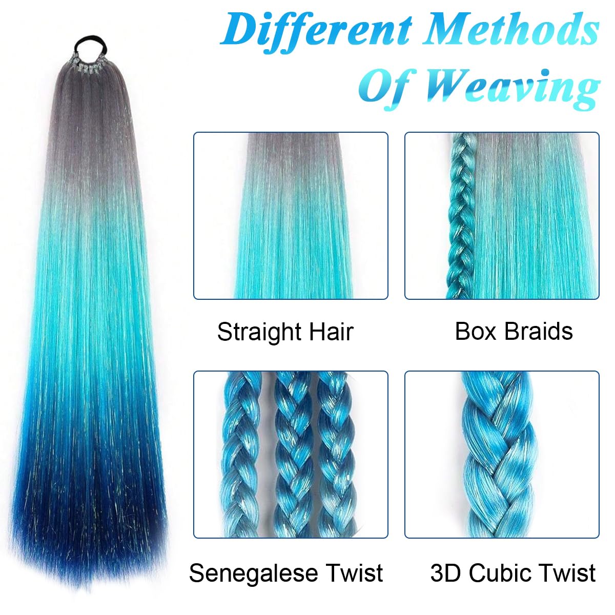 PALAY Ponytail Extension for Daily and Party Hairstyles with Hair Tie 26in Synthetic Fiber | Rainbow Ombre Style for Women and Girls