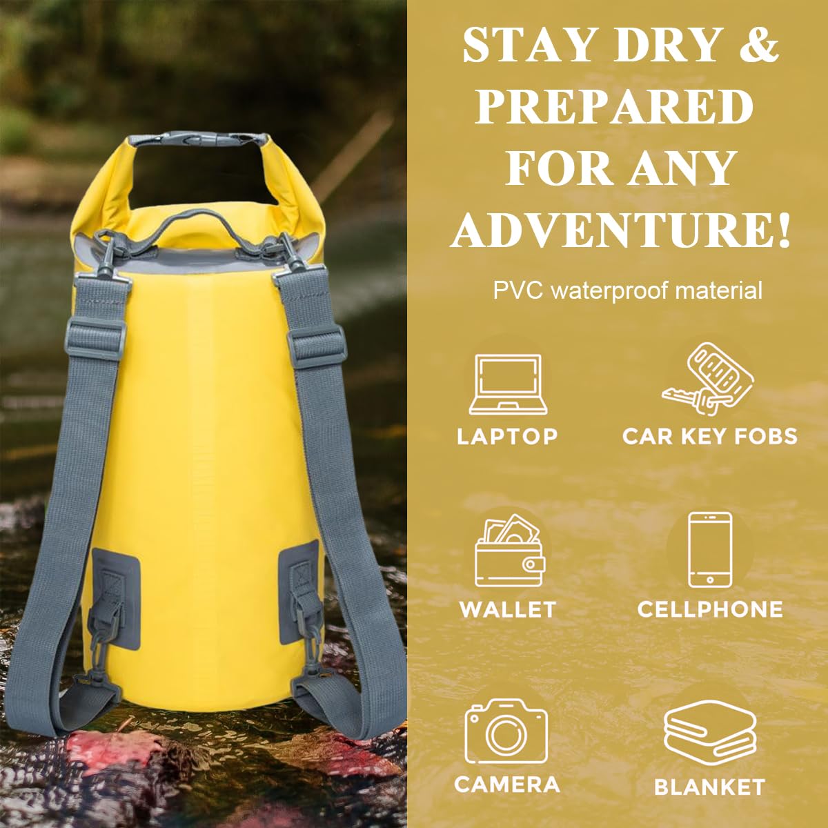 PALAY® Dry Bag and PVC Waterproof Phone Bag with Touch Screen, 30L Large Waterpoof Dry Bag with Shoulder Straps and Handle, Floating Dry Bag for Kayaking, Canoeing, Boating, Hiking, Camping