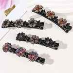 PALAY Sparkling Braided Hair Clips for Girls with Crystal Stones and Metal Spring | 4Pcs Multi Color Styling Accessories