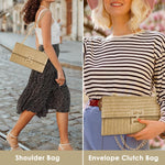 PALAY Crossbody Bag for Women featuring Geometric Metal Clasp and 26.5x14.5x2cm Straw Design | Boho Evening Sling Purse