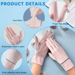 PALAY Silk Hand Gloves for Women with UPF 50 Sun Protection and Open Fingertip Design | 23cm Length