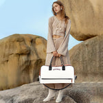 PALAY Duffle Bag for Travel with Dual Zipper Design and 45x20x25 cm Capacity | PU Leather Waterproof Shoulder Bag for Women