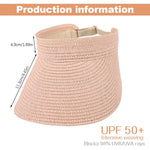 PALAY Straw Cap for Women with Wide Brim and Packable Design in Pink 3PCS | Lightweight Summer Hat