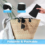 PALAY Womens Sun Straw Hat for Beach and Travel with UPF 50+ Wide Brim | Black Summer Visor