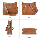 PALAY Tote Bag for Daily and Travel Use with Detachable Wide Strap in Vintage Brown | PU Leather Shoulder and Crossbody Bag for Women