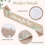 PALAY® Wallets for Women Stylish Neutral Burlap Mom to Be Sash Dad to Be Pin Baby Shower Decorations