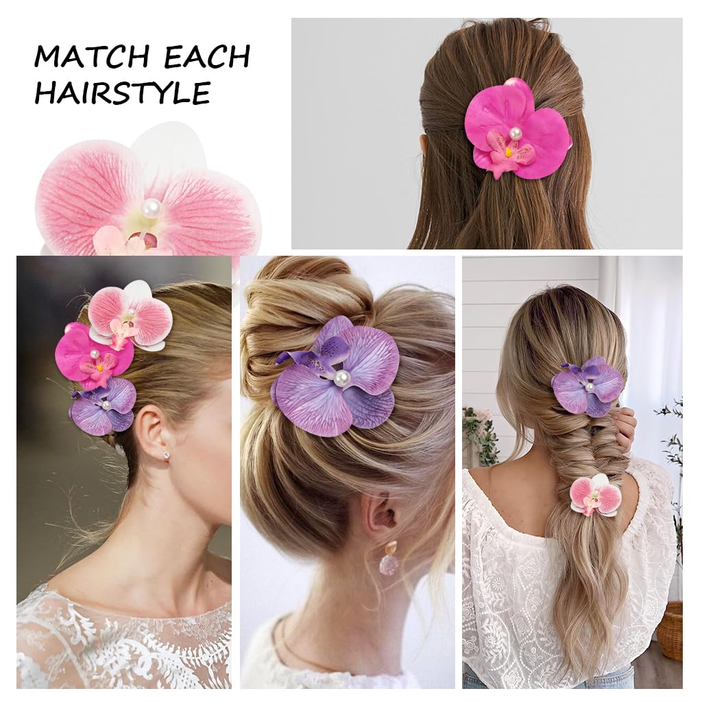 PALAY® 3Pcs Girls Barrettes Hair Clips Women Hair Clips Color Moth Orchid Barrettes for Girls Hair Clip Hair Accessories French Hair Clips Girls Fashion Floral Hair
