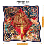 PALAY Satin Scarf for Hair and Neck with Tree of Life Print 43.5×43.5 in | 2 PCS Multicolor