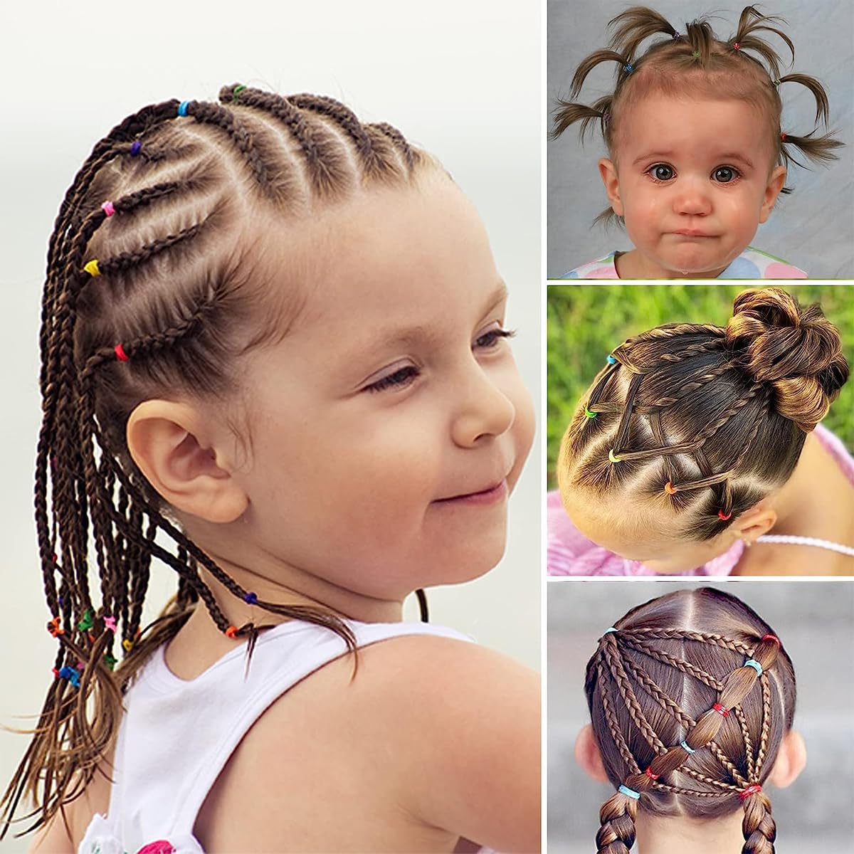 PALAY Hair Elastics Rubber Bands for Women and Girls featuring 2000pcs Colorful Set with Comb and Styling Tools | Ideal for Ponytails and Braids