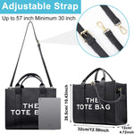 PALAY Tote Bag for Women with Adjustable and Detachable Strap 27.5×10.5×22cm Black | Large Capacity PU Leather Handbag for Office and Daily Use