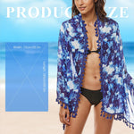 PALAY Womens Beach Wrap Shawl for Summer Outings with Tassel Accents and Chiffon Fabric | Versatile Bikini Cover Up