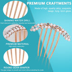 PALAY® 3pcs Hair Comb Clip for Women Rhinestone Flower Bridal Hair Side Combs 3 Inch Headpiece Elegant Headpiece Accessories for Wedding, Party, Dating