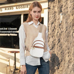 PALAY Chest Bag for Women with Triple Zipper Layers and Adjustable Strap | PU Leather 6.69x3.15x10.24 in