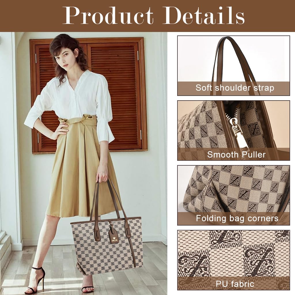 PALAY Women Tote Bag for Office and Travel with Multi Pocket Design 34x14x29cm PU Leather