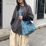 PALAY Canvas Shoulder Bag for Travel and Casual Use with Multi Compartment Design | Blue Denim Crossbody for Women