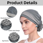PALAY Chemo Caps for Women with Elastic Fit 56–60 cm featuring Cotton Spandex Fabric | Grey Turban Beanie for Hair Loss and Sleep
