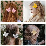 PALAY Girls Bow Hair Clips for Kids with Fully Lined Alligator Clips and PU Butterfly Bows | 10Pcs Set