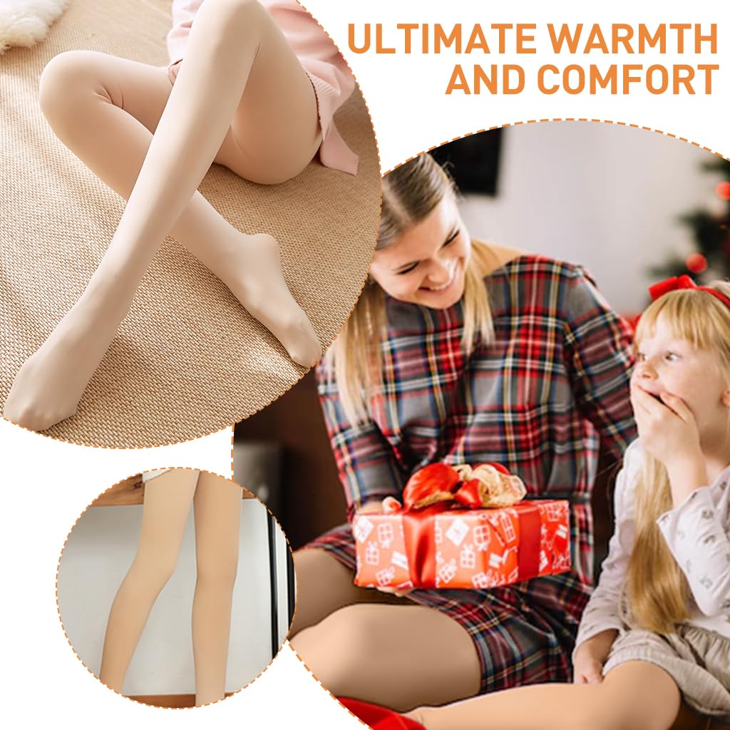 PALAY Women Fleece Lined Tights for Winter Warmth with High Waist Support | Sheer Look