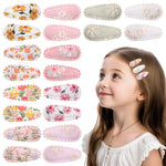 PALAY® 20Pcs Girls Hair Clips 1.5 Inches Cute Floral Print Bangs Hair Clips Stray Hair Clips for Girls Toddlers Shower Gift Hair Barrettes Hair Accessories for Baby Toddler Girls