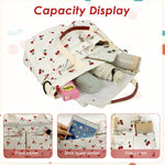 PALAY Tote Bag for Women with Dual Carrying Options and 39 x 15 x 26cm Storage | Cherry Nylon Design