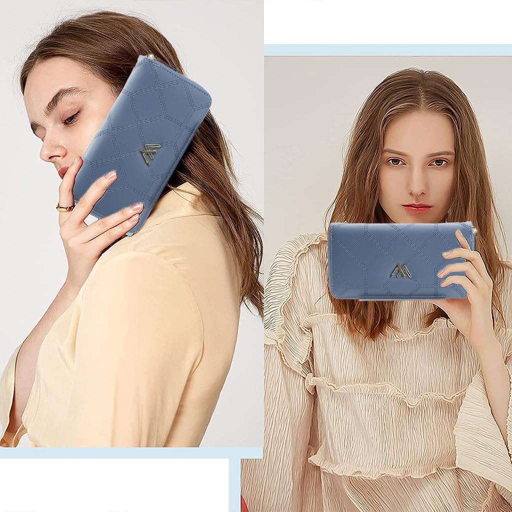 PALAY Women Purse for Everyday Use with Dual Layer Design and 19.5×10 cm Capacity | PU Leather RFID Wallet