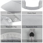 PALAY Sun Hat for Women with Detachable Face Cover and Wide Brim | 2PCS Grey Outdoor Visor