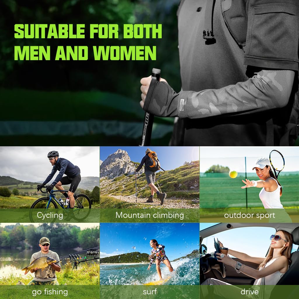 PALAY Hand Gloves for Sun Protection with UPF 50+ and Thumb Hole Ice Silk Sleeves | UV Protection for Bike Riding and Outdoor Sports