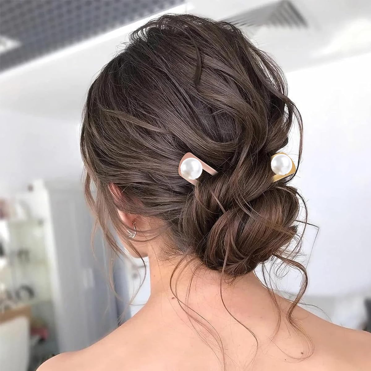 PALAY Pearl Hair Stick for Buns with 5.8 in U Shaped Metal Pins | Elegant Gift for Women
