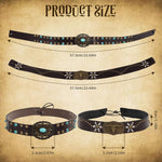 PALAY Cowboy Hat Bands for Men and Women featuring Adjustable Tie Back and Charms | Vintage Brown PU Leather Wrap Accessories