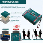 PALAY Women Wallet for Daily Use featuring RFID Blocking and 17 Card Slots | Turquoise PU Leather Bifold