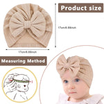PALAY Baby Cap Set for 3–18 Months with Large Bow and Soft Stretchy Fabric | 3pcs Warm Hats