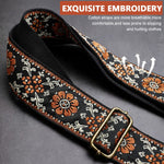 PALAY Retro Jacquard Embroidery Wide Shoulder Strap for Handbag and Travel Bag featuring Adjustable 29.5–53.14 in Length | Polyester Material with Metal Buckle