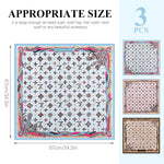 PALAY Square Head Scarf for Women featuring 35 in Design with Ice Silk Satin Fabric | 3PCS Set