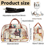 PALAY Duffle Bag for Women Travel with Adjustable Strap and Spacious Compartments | Beige PU Leather