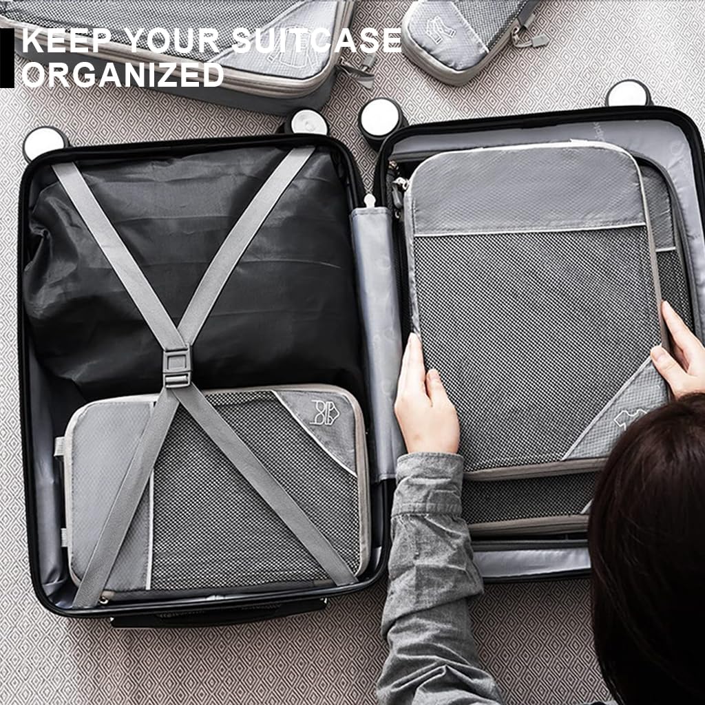 PALAY Travel Organizer Bags Set for Luggage with 6 Sizes Transparent PVC Pouches | Space Saving Clothing Storage
