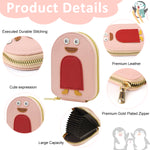PALAY® Girls Card Bag Travel Card Holder with 10 Compartments Wallet Organizer Bag Zipper Pouch PU Cartoon Penguin Zipper Card Bag RFID Blocking Travel
