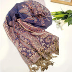 PALAY Scarf for Women with Tassels and Jacquard Print 200x70 cm Satin Wrap | Elegant Shawl