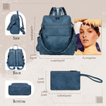 PALAY Backpack for Women with Multi Layer Design and Utility Pouch | Fashion PU Tote