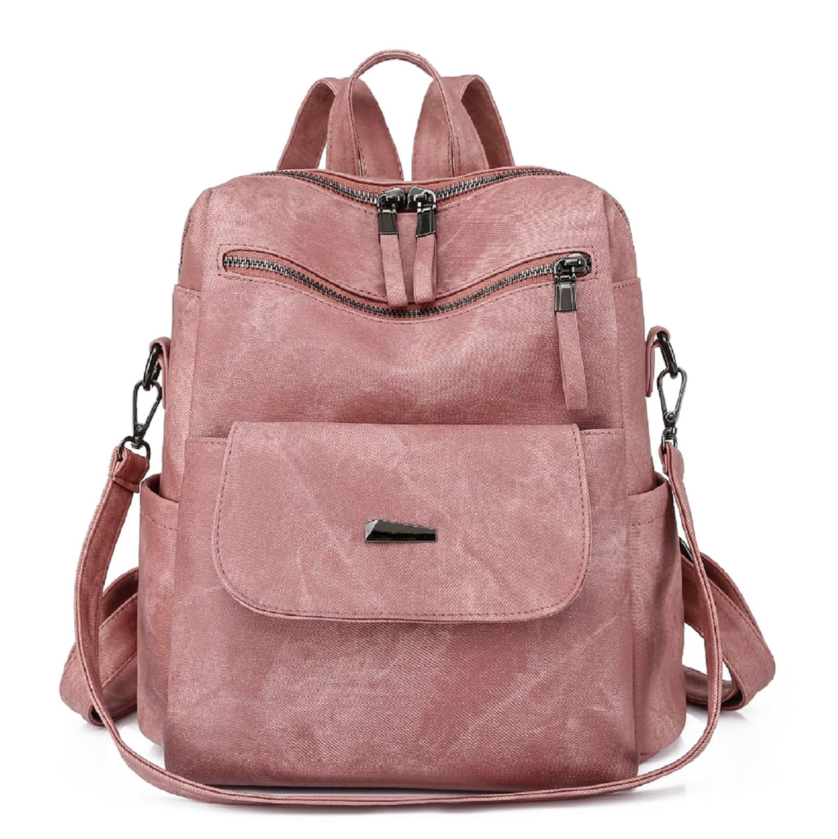 PALAY® PU Leather Backpack for Women Travel Backpack Fashion Pink Casual Shoulder Backpack Soft PU Backpack Briefcase Travel Bag Sling Bag Handbag for Men Women