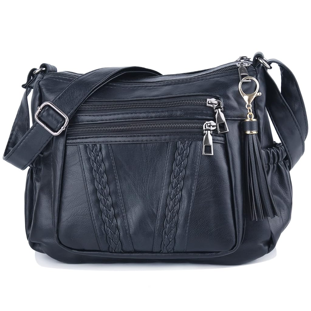 PALAY® Fashion Shoulder Bag for Women PU Leather Multi-layer Compartment Sling Tote Bags Crossbody Pouch Bag Causal Shoulder Bag for Travel, Daily, Commuting