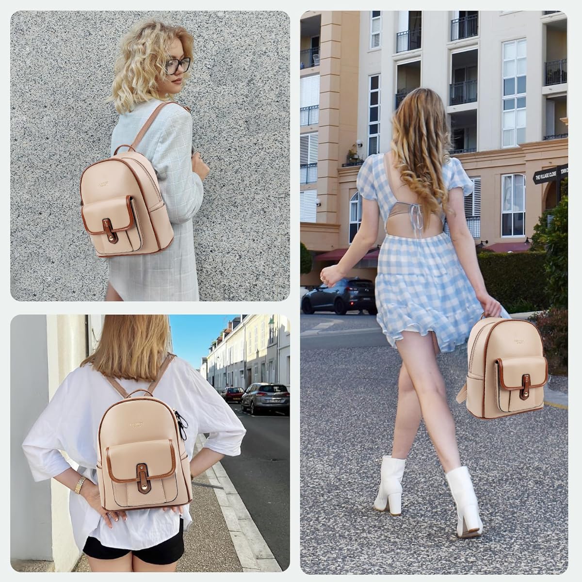 PALAY Backpack for College and Travel with Reinforced Straps | 7L Soft PU Water Resistant