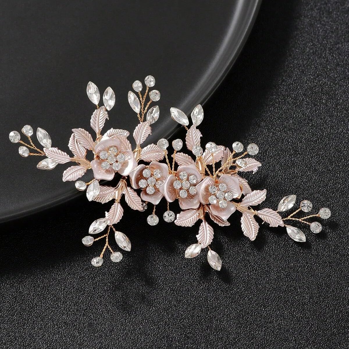 PALAY® Floral Hair Clip Bridal Rhinestones Hair Barrette Wedding Bridal Metal Alloy Flower Hair Clip Headpiece Hair Accessory For Women