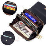 PALAY Crossbody Bag for Women featuring Double Layer Zipper 7.6×4.8×2 in Black PU | Adjustable Strap Purse