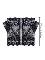 PALAY Lace Gloves for Women with Fingerless Design and Floral Pattern | Ideal for Prom and Dance Party