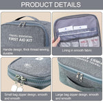 PALAY® Oxford Cloth 2 Pack First Aid Pouch Portable Kit Bag Empty Emergency Treatment Medicine Organizer Travel Pharmacy for Storing Items Grey 2PCS