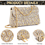 PALAY Shoulder Bag for Evening Parties with Crystal Rhinestones and Golden Chain | Elegant Clutch for Women
