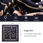 PALAY® Scarf for Women Square Scarfs Satin Silk-Like Hair Scarves Wraps Headscarf (Black)