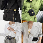 PALAY® Mini Fanny Bag Chic PU Small Purse Bag Casual Waist Coin Bag Dechable Adjustable Chain Belt Design Fashion Piece Waist Purse Bag Gift for Women, 11x9cm